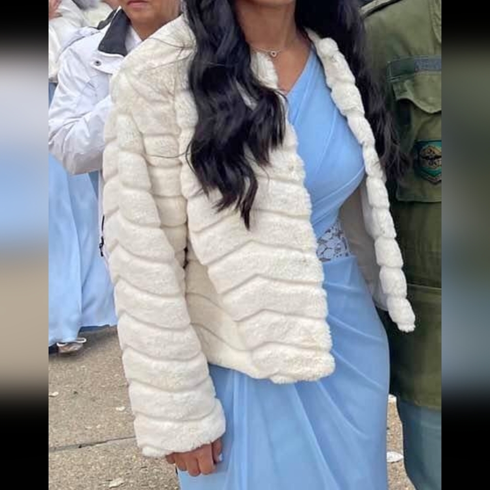 Furtoo Faux Fur White Jacket